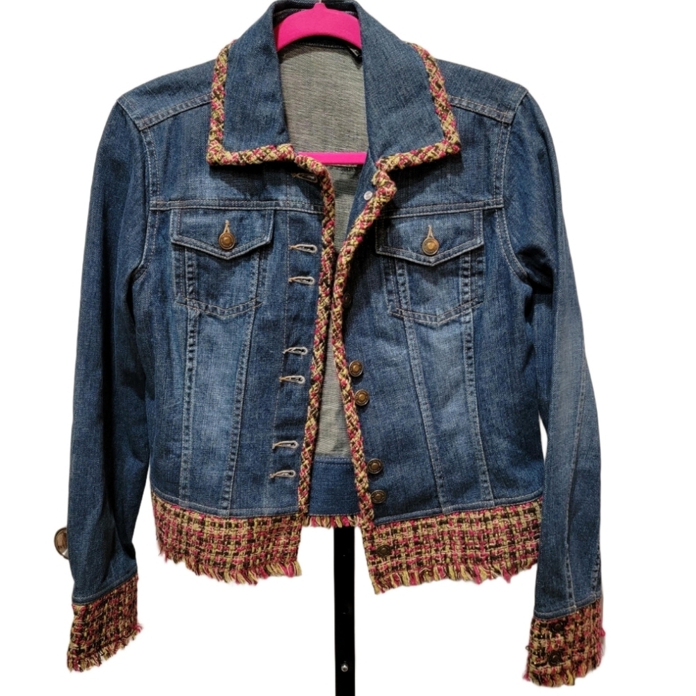 Liz Claiborne Vintage 90s Denim Tweed Jean Jacket